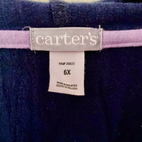 Carter’s Girl’s Zip down Navy Blue sweatshirt S 6X - Picture 3 of 6